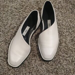 Miista White Minimalist Loafers Flats